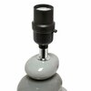 Creekwood Home Priva 14.7in Contemporary Ceramic Stacking Stones Table Desk Lamp, Gray CWT-2015-GY